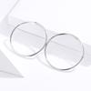 925 Sterling Silver Minimalist Simple Round Hoop Earrings Big Circle Fashion Party Jewelry for Women Fine Earings-SCE710