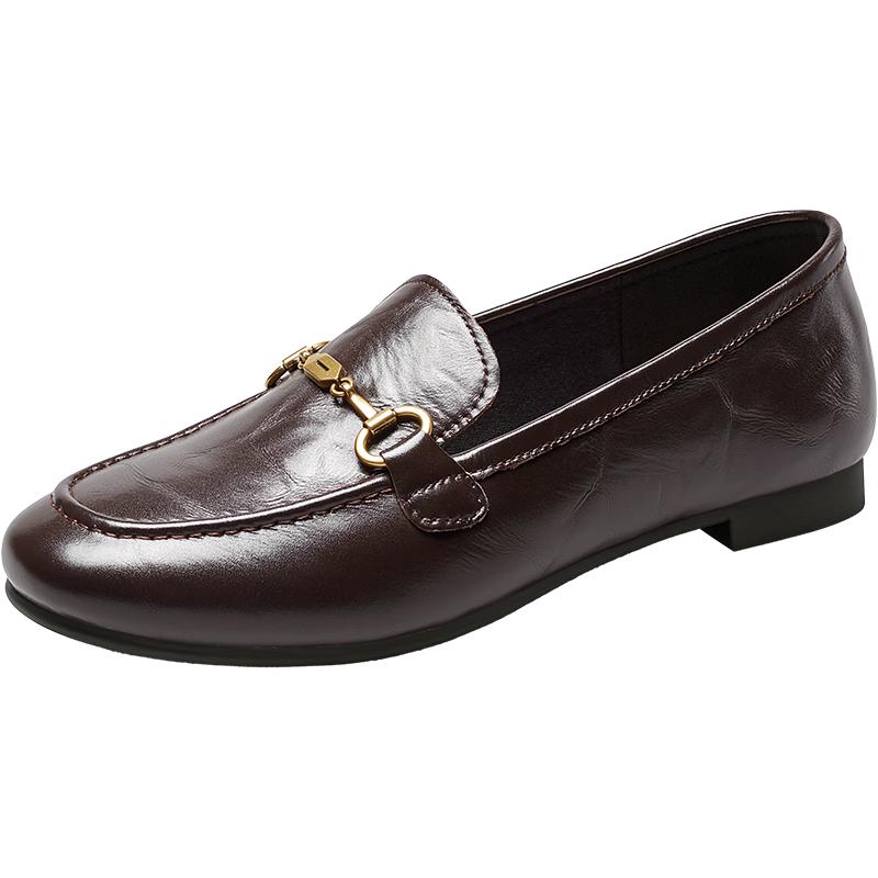 Women s Genuine Leather Flat Slip-on Loafers 38