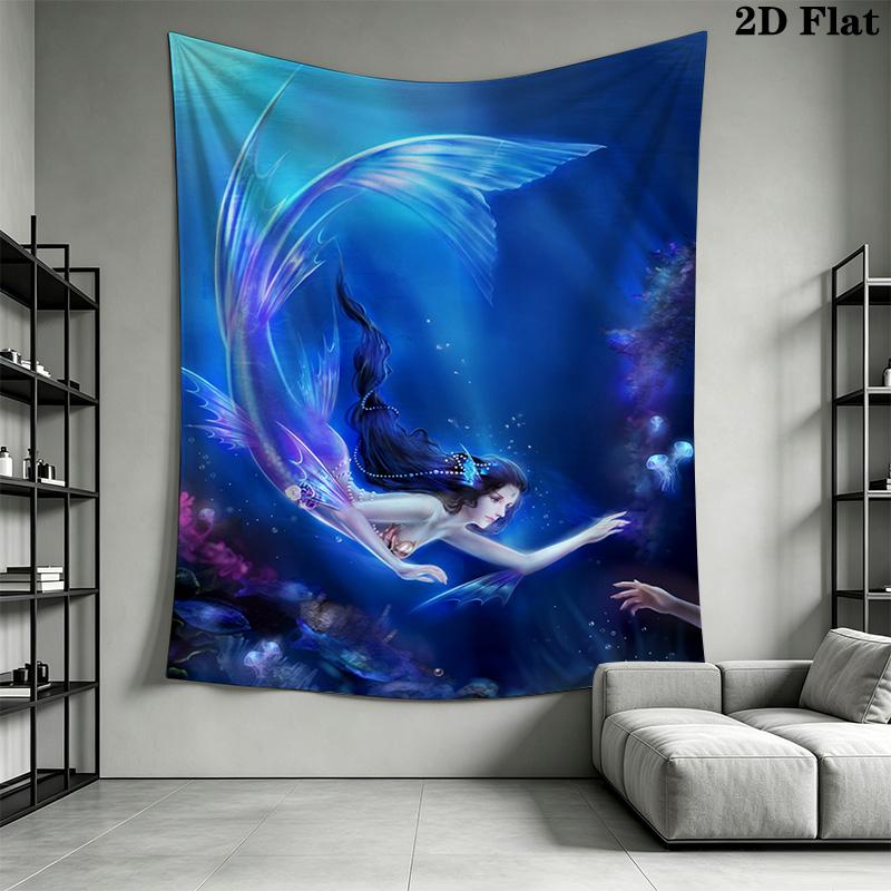 Underwater Serenity Dreamy Portrait Tapestry Fashion Print Wallmounted Christmas Gift Background Cloth Atmospheric Background Cloth