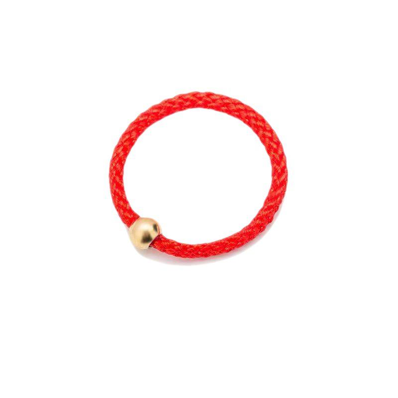 Douyin Style Black Rope Gold Bead Ring for Women & Couples - Xiaohongshu Red Rope Friendship Ring