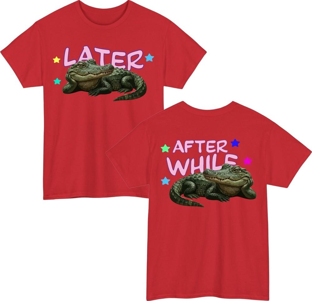 Later Vintage Retro Style TShirt After While Summer Beach Funny Animal Tee Top S