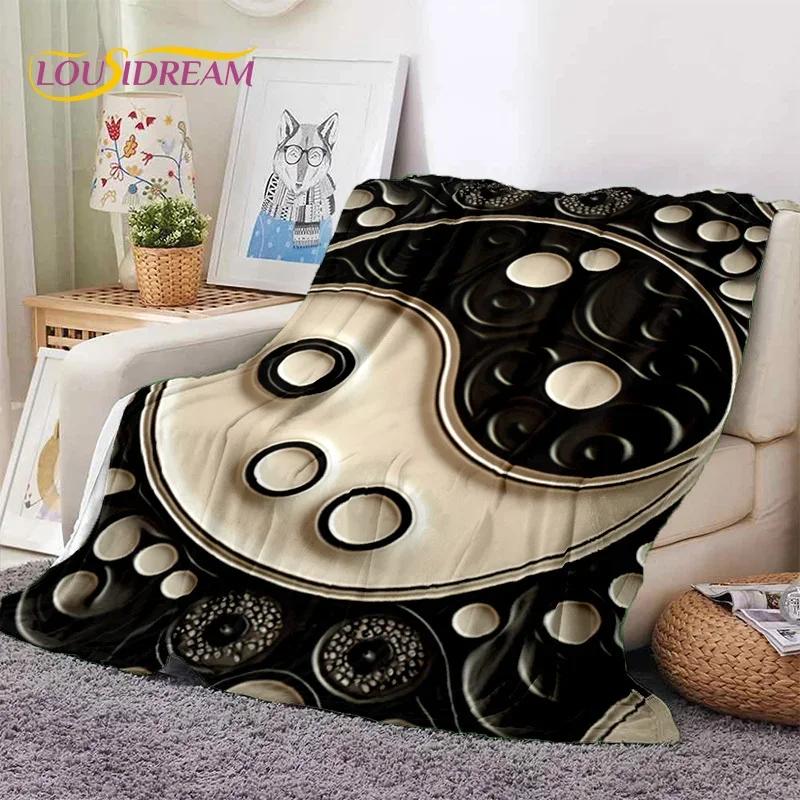 Nature Yin Yang Chinese Tai Chi Bagua Soft Flannel Blankets,Throw Blanket Comfortable Blanket for Picnic Beds Home Bedroom Gift