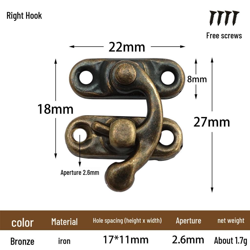 Mini Wooden Box Toggle Latch Lock for Handbag Hardware Accessories