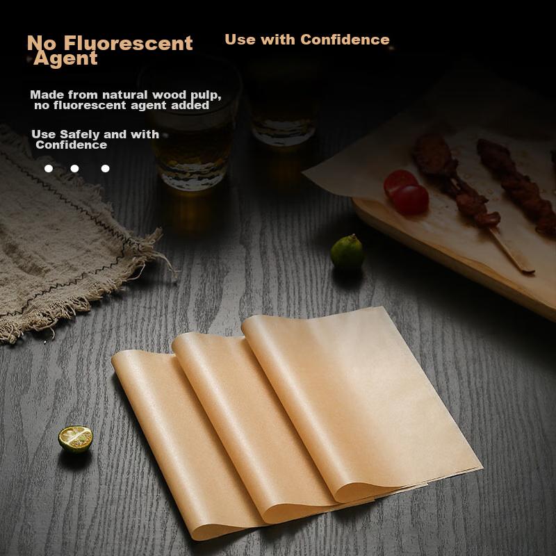 Jekero (Jekero) Oven-Specific Baking Paper, Silicone Paper, Meat Baking Paper, Oil Cloth, Baking Sheet Paper, 35*25cm, 100 Pieces, Wood Color