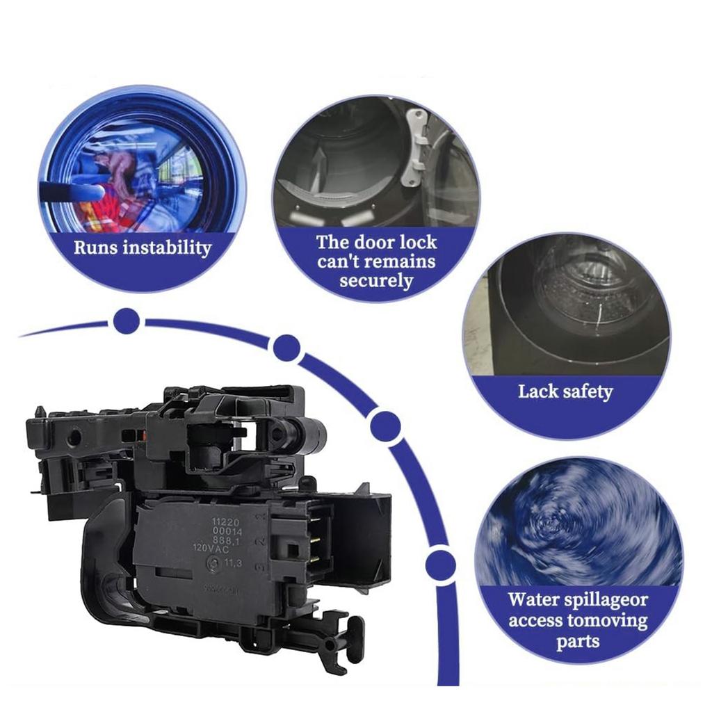 Waschmaschinen Deckelverriegelung Wartungsset Verriegelungs-Service-Set Schalterbaugruppe Reparatursatz Geeignet für WF45R6100AC WF45R6100AP