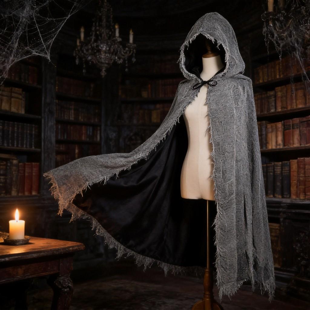 Witch Costume Cloak With Polyester Fabric For Halloween Cosplay And Costume Parties