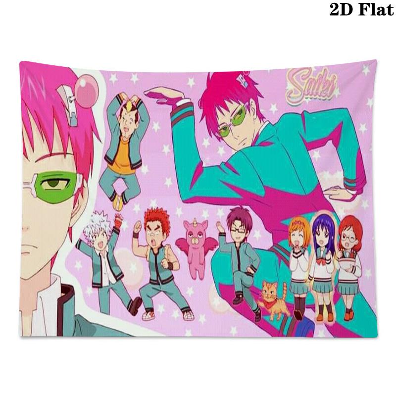 Saiki Wall Tapestry Aesthetic Wall Hanging Printed Fabric Blanket Decorative Tapestries for Bedroom Living Room Home Decor