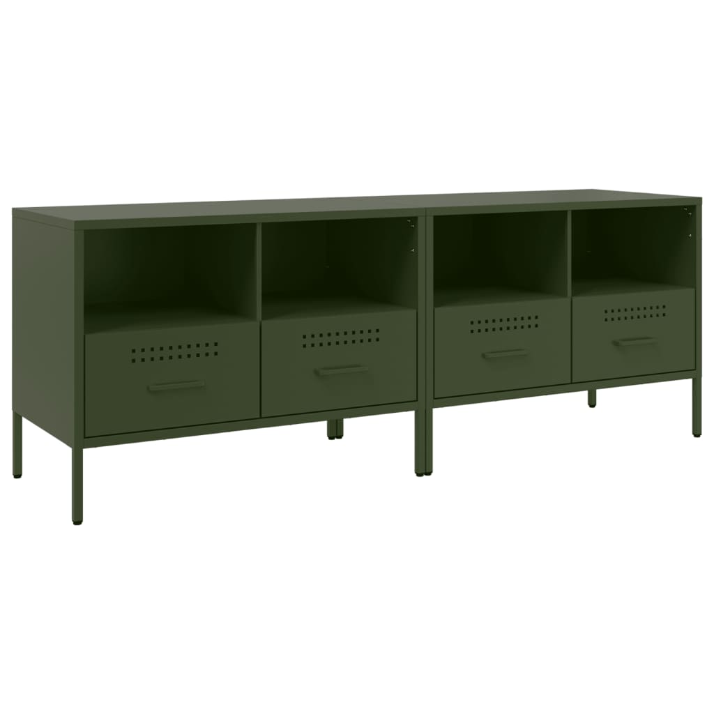 TV Cabinets 2 Pcs Olive Green 68 X 39 X 50.5 Cm Steel