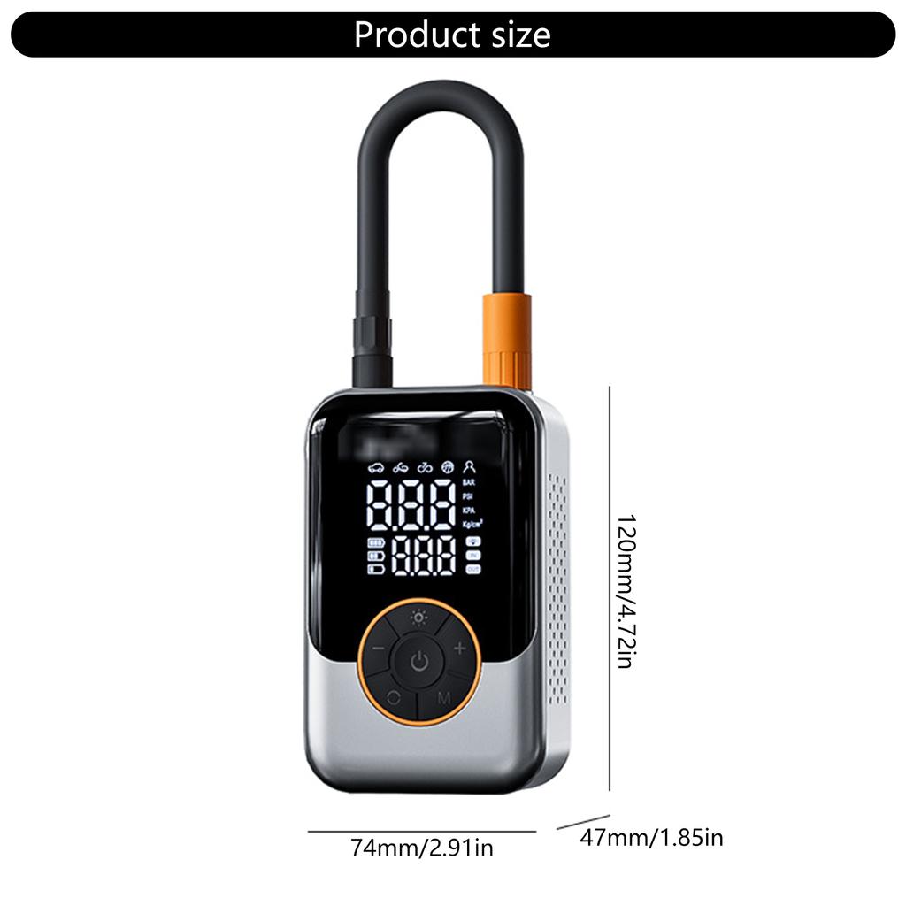 Tire Inflator Portable Air Compressor,3000mAh Cordless Car Tire Pumps, Rechargeable Battery Powered Air Compressor