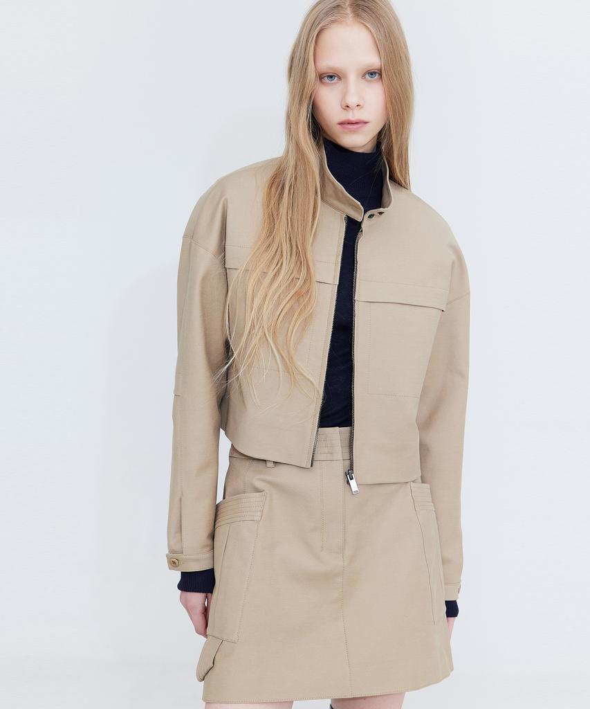 Bundercammer Cotton Cargo Mini Skirt_Beige