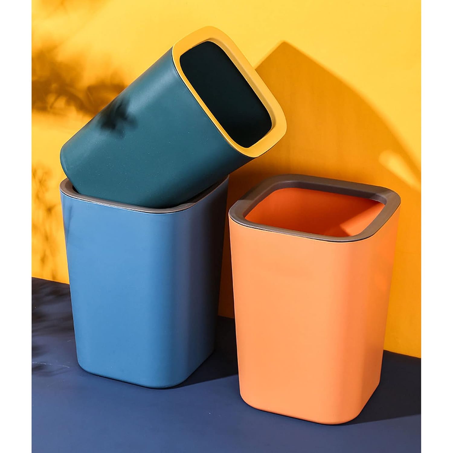 

Trash Can,Trash Can Press Trash Bag Waste Paper Basket Garbage Container for Home Kitchen Living Room Office Bathroom Trash Bucket,