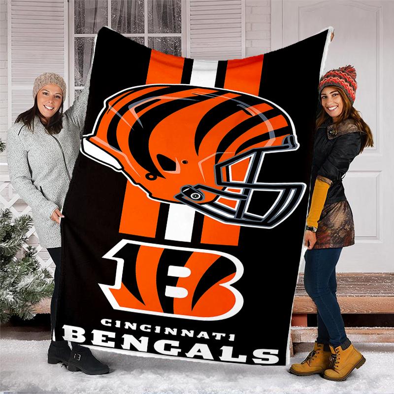 Cincinnati Bengals LOGO printed throw blanket—soft,warm;versatile blanket for all seasons—perfect as &air-conditioning throw,nap blanket