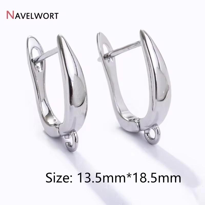 18K Gold Plated Brass Metal Earwires Basic Fasteners,Earring Fixtures,Inlaid Zircon Earring Hooks,Earring Making Supplies