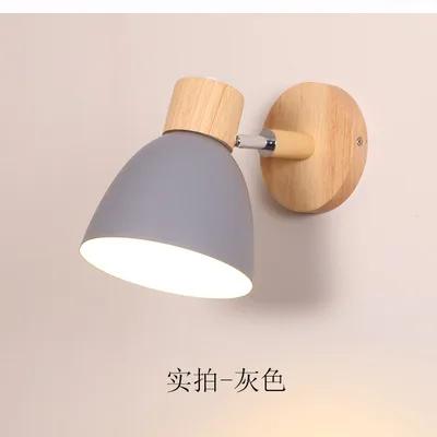 Minimalist Macaroon 6 Color Steering Head E27 Nordic Wall Lights Bedside Wall Sconce Modern Wall Light for Bedroom Nordic