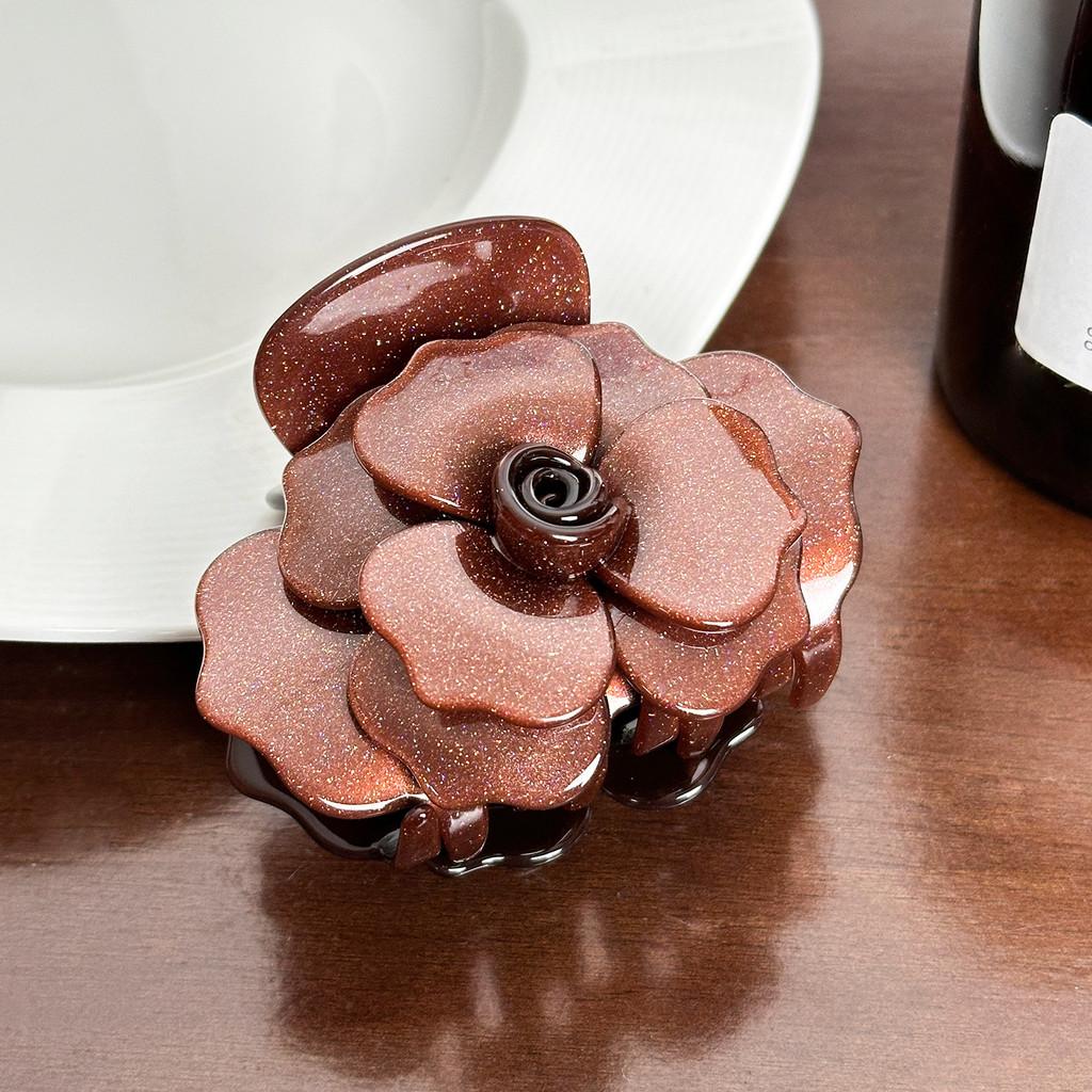 Beautiful Handcrafted Rose Acetate Hair Claw Clip For Women Available In Multiple Colors