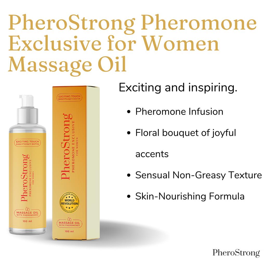 PheroStrong Eksklusiv for Kvinner Massasjeolje - Opphiss Menn med Feromoner - 100ml