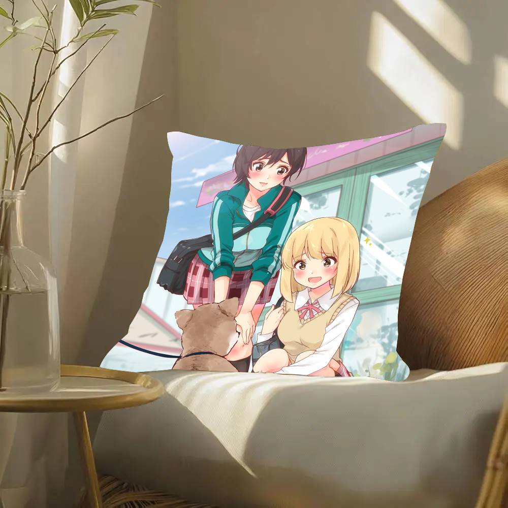 Kase-san And Morning G-Glories Anime Pillow Case Fashion Square Pillowcase Bedroom Sofa Room Ins Decoration Leisure