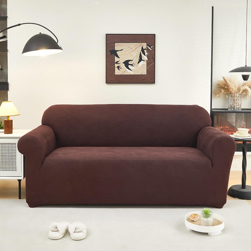 Thick Jacquard Sofa Cover Full Elastic Slipcovers for Single Three Four Seater Solid Color Sofa Protector