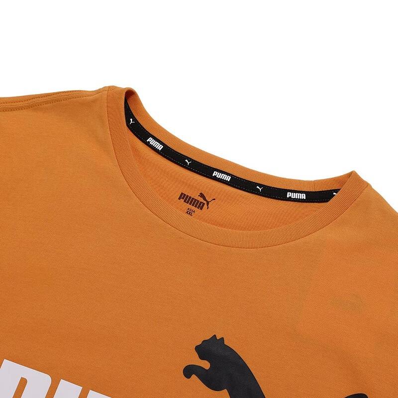 Puma Letter Logo Print American Retro Dopamine Pullover Casual Sport Crew Neck Short Sleeve T-Shirt SS24 Men Tops Orange 847666-96