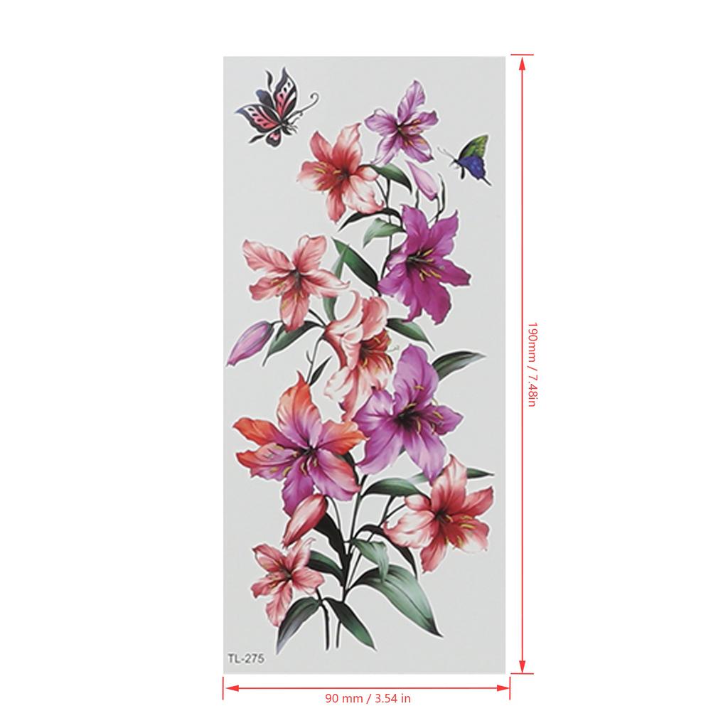 20pcs Temporary Tattoos Waterproof Flower Pattern Fake Tattoo Stickers Set for Women