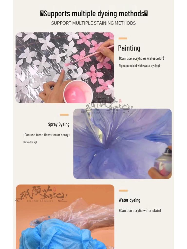 1.2m Wedding Hand-Rubbed Butterfly Pleated Crepe Paper Sheets for Floral Art