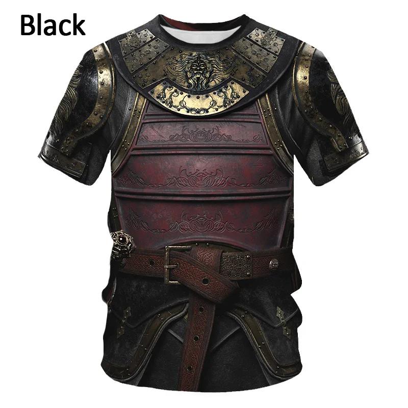 Summer New Men s T-shirt 3D Printed Armor Pattern Fashionable and Trendy Comfortable Round Neck Plus Size Short Sleeve S