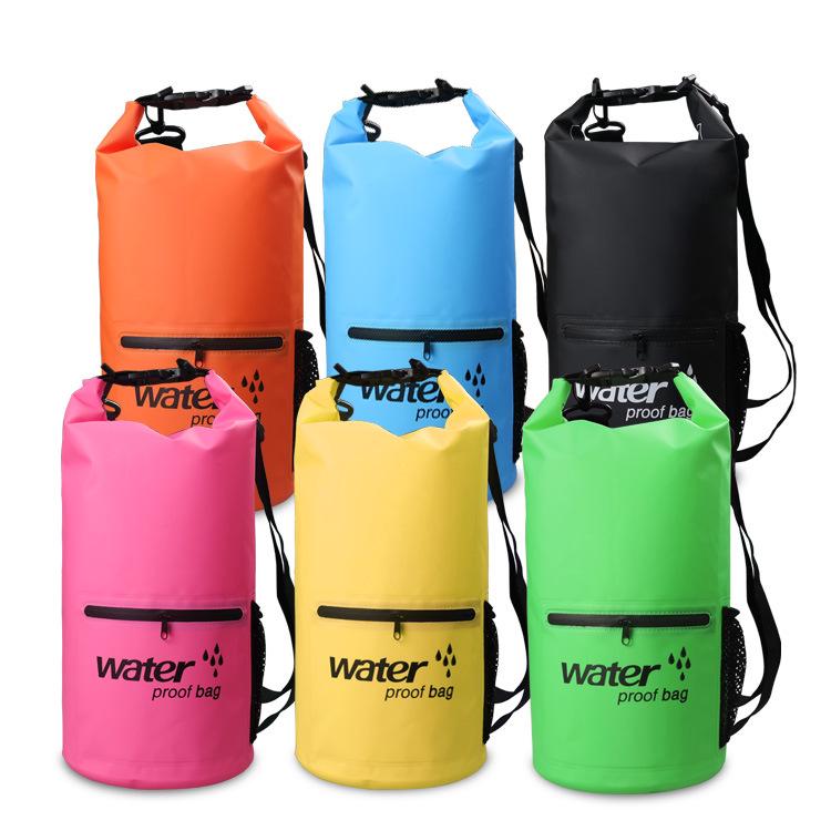 Waterproof PVC Rafting and Beach Zipper Pocket Bag