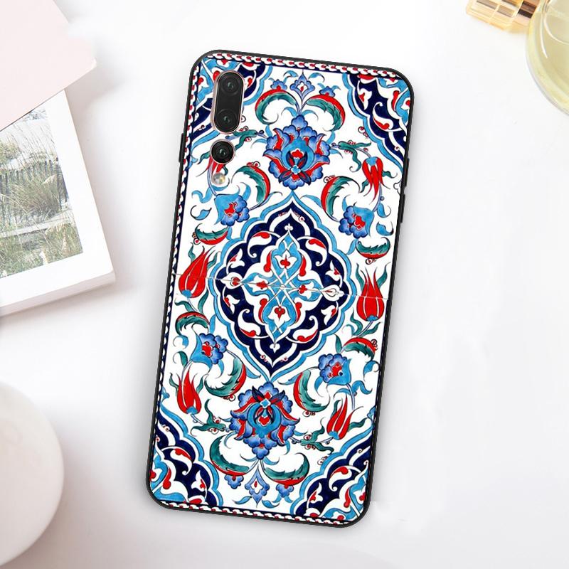 Ancient Floral Tiles For Huawei Nova Y73 Y72 Y90 Y70 Y60 Y91 Y61 12s 12i 11i 8i 9 10 SE P60 P30 Pro P40 Lite Case