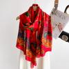  180*90cm Luxury Brand Spring Summer Autumn Women Clothing New Fashion Color Matching Printed Silk Scarf Lady Shawl Turba