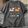 Unisexs Cotton Summer TShirt Cute Cat Squad Print Loose Breathable Casual ShortSleeved Shirt For Street Fashion Humorous