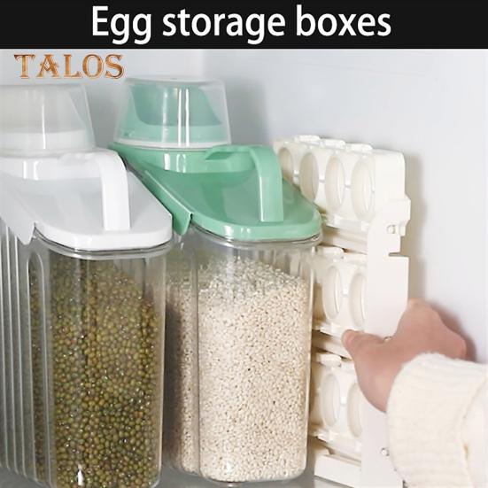 Egg Storage Container Large Capacity Food Grade BPA Free Foldable Design Portable Egg Holder Refrigerator Tray