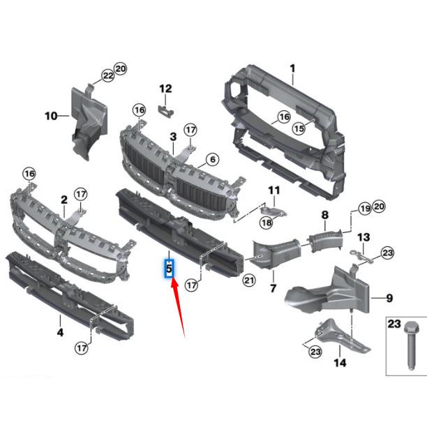 BMW 3 Series G20 Lower Air Duct Section (51749465186)