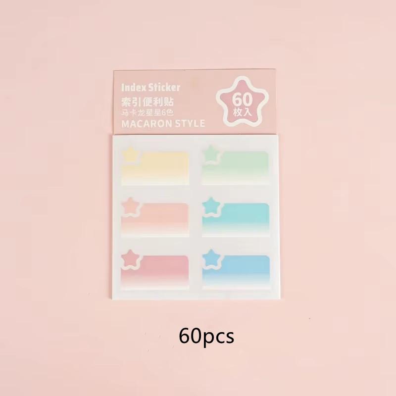 Gradient Color Index Sticker Innovative Quick Drying Anti-scratch Sweatproof Water Proof Student Stationery Label Stickers