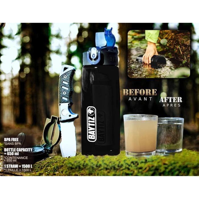 Bouteille Filtre à Eau - Baytiz - Nomade - Filtration 2 Étapes - Réutilisable