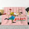 Animation P-Pippi L-Langstrumpf Werfen Weiche Gemütliche Flanell-Kuscheldecke für Sofa Schlafzimmer und Mehr