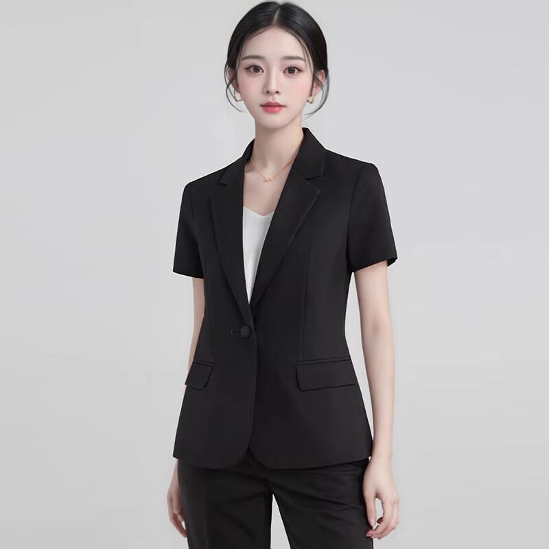 Женский черный трех peças костюм с коротким рукавом 4XL