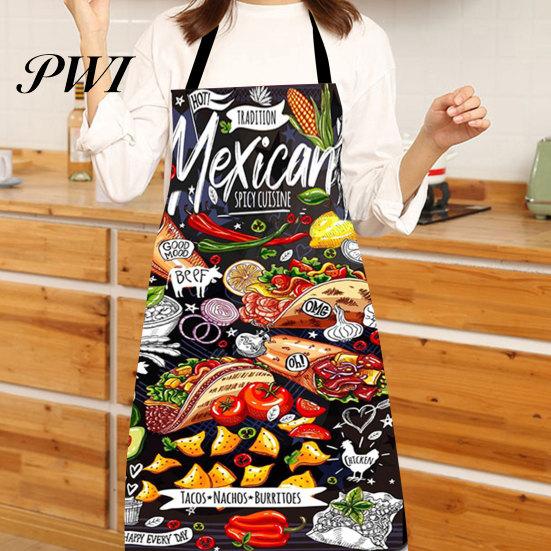 Baking Apron Cooking Sleeveless Comfortable Wearing Clear And Real Image Reusable Unisex Anti-stain Waterproof Polyester Pizza Pattern Kitchen
