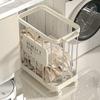 Movable Clothes Storage Basket with Wheel Household Storage Rack Laundry Holder Bathroom Dirty Clothes Organizer