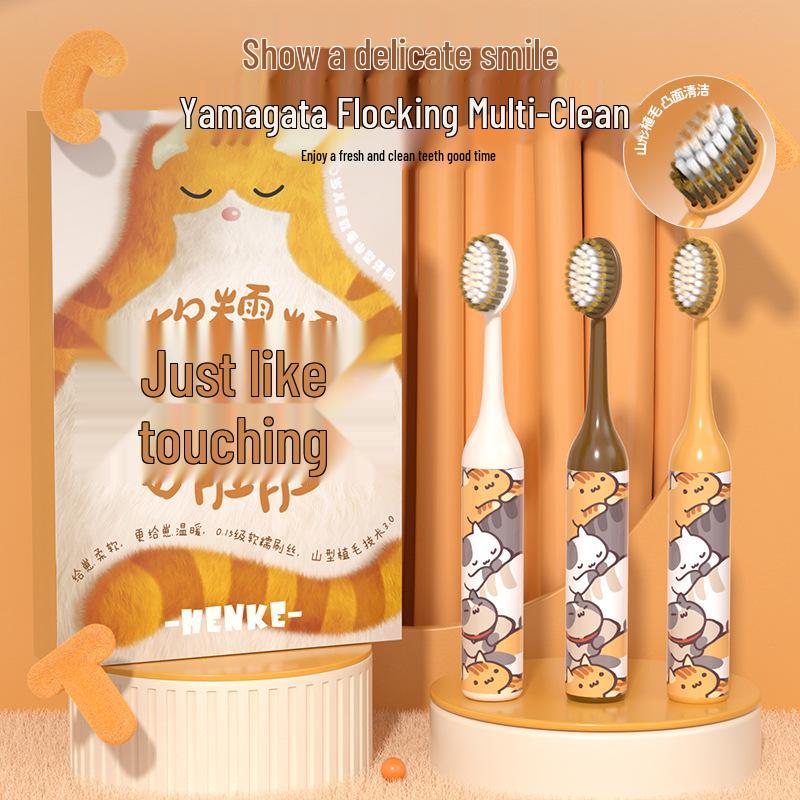 

Henke Soft Cat Belly Children s Toothbrush, Wide-Head, Ages 6-12, Cute Handle, Gift Box