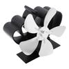 Heat Powered Stove Fan Aluminum Alloy Low Noise Sustainable Wood Stove Fan for Log Fireplace Silver