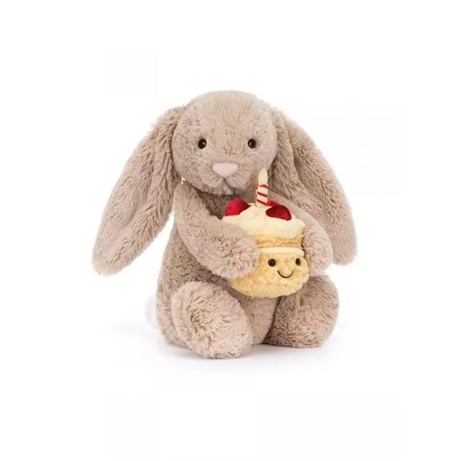 Adorable 30cm Jelly Rabbit Plush Toy Soft Short Fur Cake Decoration Gift Idea