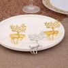 Anneaux de serviette Cerf de Noël Boucle de serviette en fer en forme d'élan Accessoire de table décoratif pour les fêtes de fin d'année