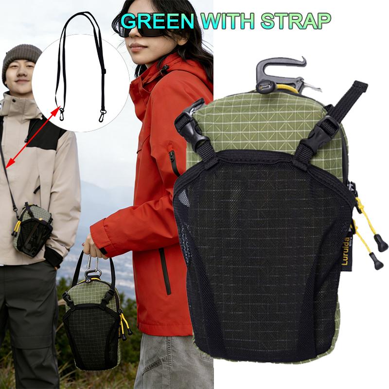 

Portable Water Bottle Carrier Bag with Phone Pocket Quick Adjust Strap 420D Nylon Waterproof for Cycling Hiking Camping Gear