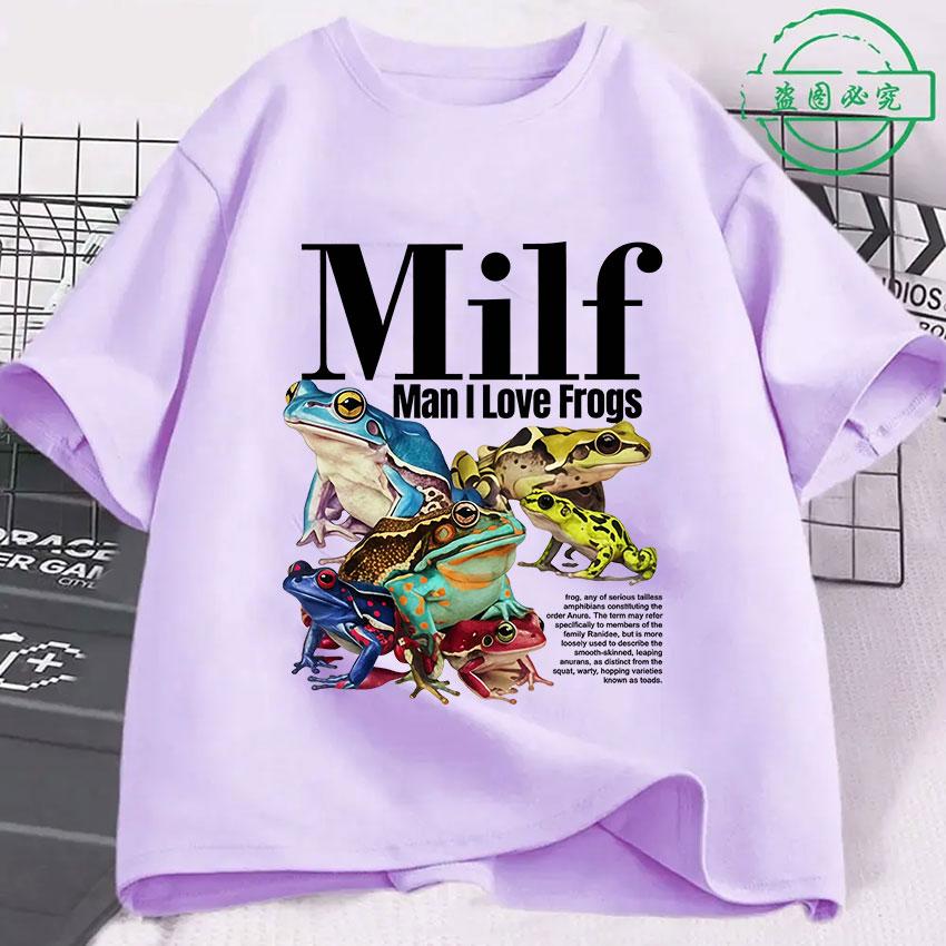 Unisex I Love Frogs Funny Meme Graphic T-Shirt Unisex Women Fashion Harajuku Short Sleeve T Shirt Retro Oversized 100% Cotton T-Shirts