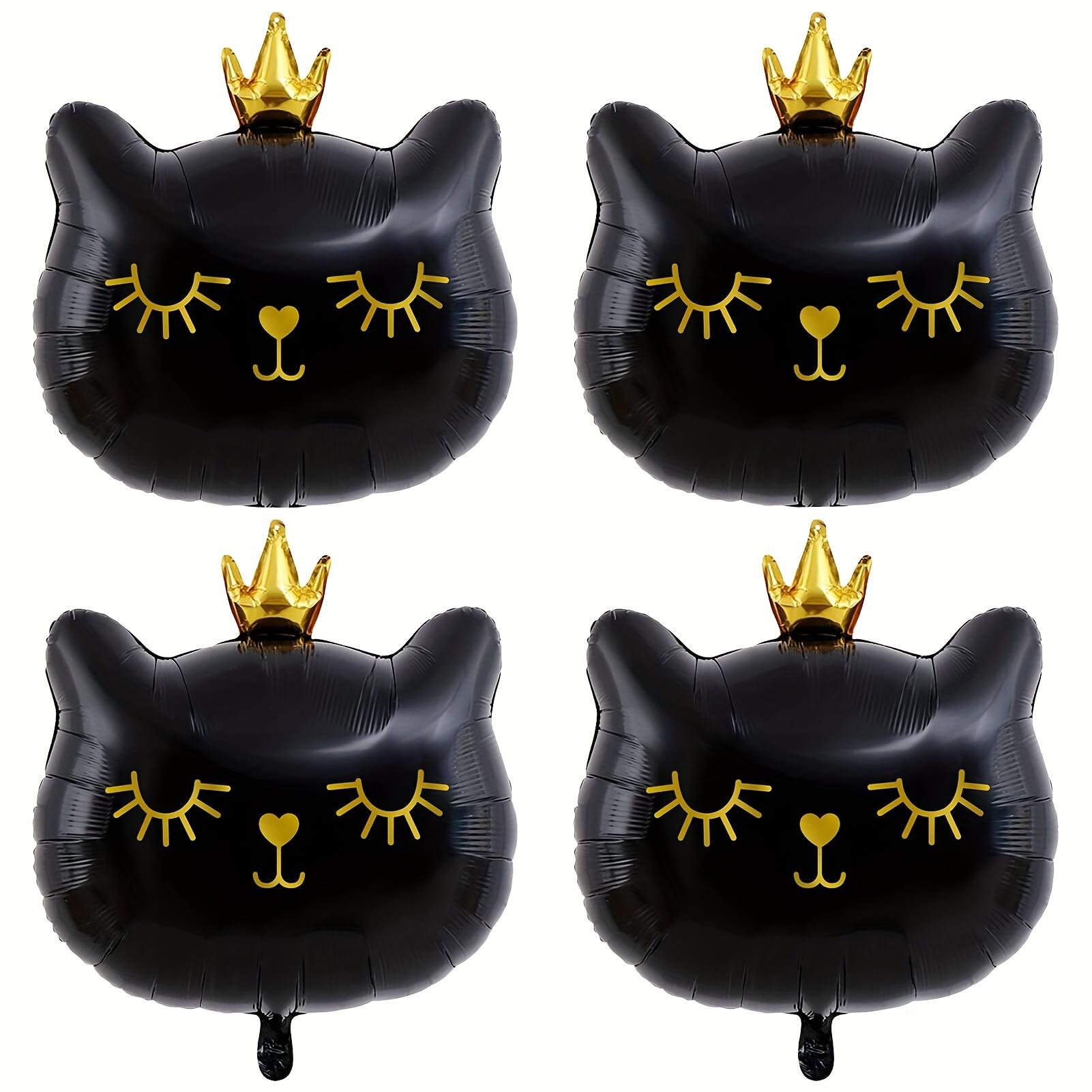 22inch Pink Cat Balloons Aluminum Foil Helium Cute Crown Cat Shape Animal Balloons Kitten Pet Cat Themed Birthday Party Decoration Other