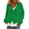 Women's Fashion Solid-Colour Long-Sleeved Button-Front Cardigan