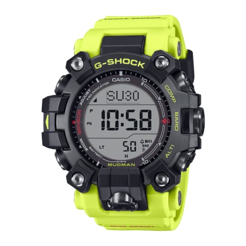 

Casio G-Shock MUDMAN Radio-Controlled Solar Watch, Made with Environmentally Friendly Materials, GW-9500MRY-1A9JF, Men s, Yellow