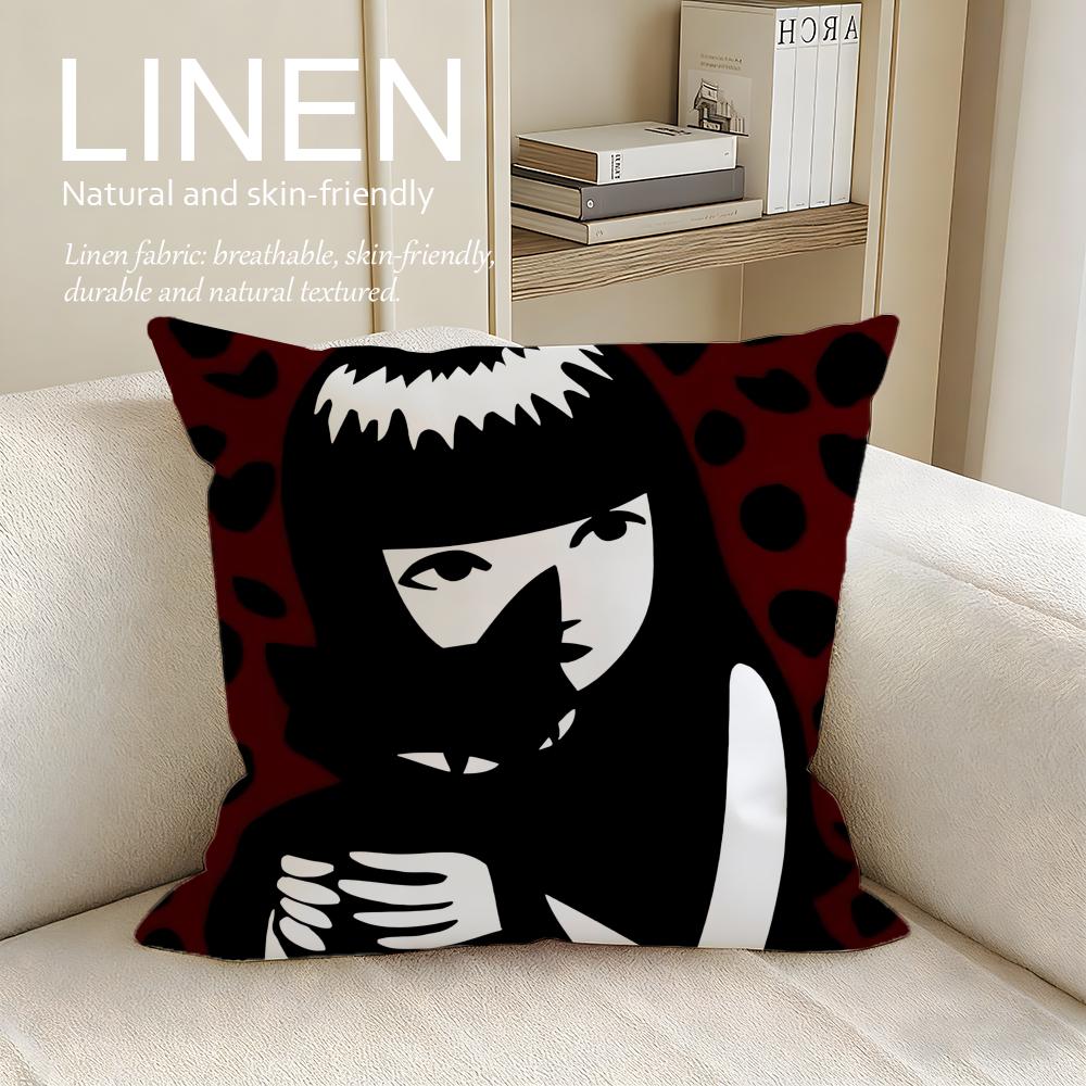 

Cute Emily the Strange Cushion Cover Pillowcase Set Pcs x x Breathable Washable Sofa Cushion Cover 30X30cm