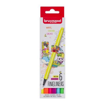 Etui mit 6 farbigen Filzstiften Bruynzeel Neonsortiment