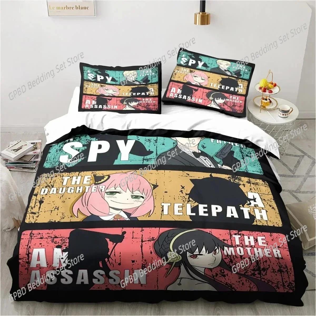 

3D Printing SPY FAMILY Anya Anime Beding Set 3D Printed Suitable for Bedrom Soft Duvet Cover Set With Pilowcases Children Kids Home Textile 100*200cm Single